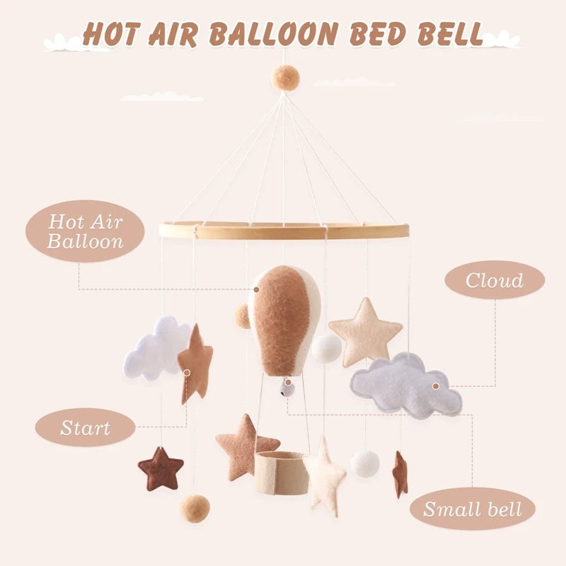 Hot Air Balloon Wooden Crib Mobile