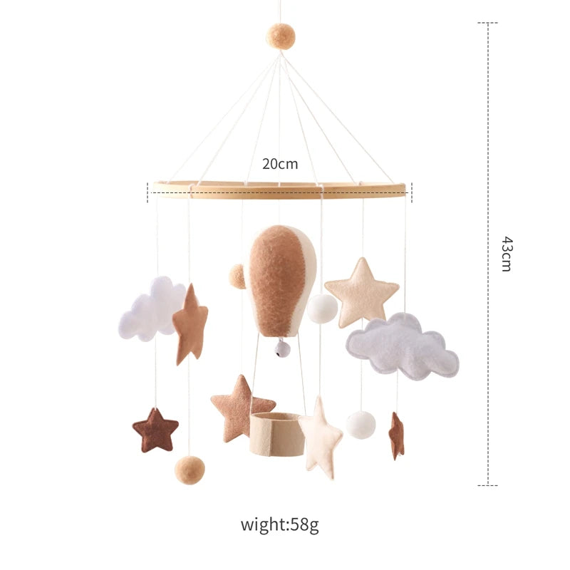 Hot Air Balloon Wooden Crib Mobile