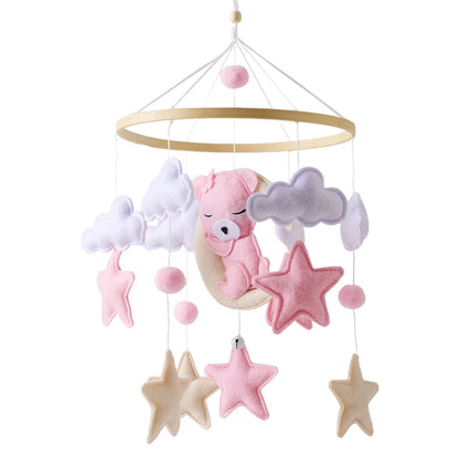 Wooden Pink Bear Clib Mobile