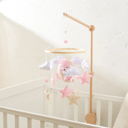 Wooden Pink Bear Clib Mobile