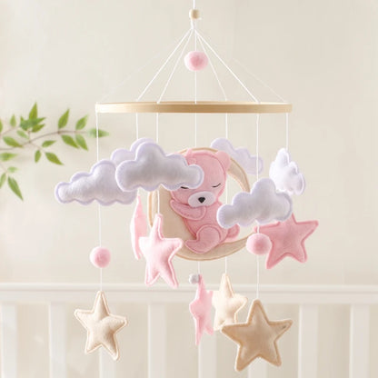 Wooden Pink Bear Clib Mobile