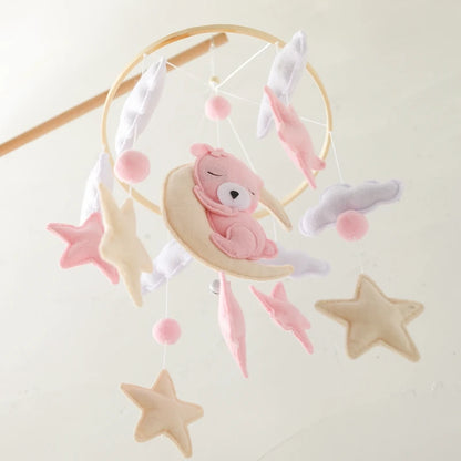 Wooden Pink Bear Clib Mobile