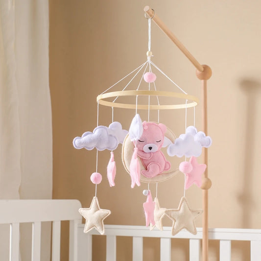 Wooden Pink Bear Clib Mobile